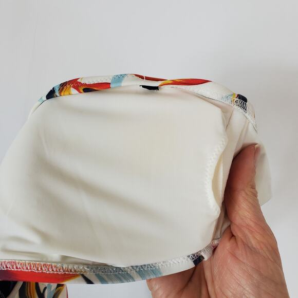 Lively Multicolor Floral Print Padded Bra Hook Back Bandeau Bikini Top Womens M - Picture 3 of 4